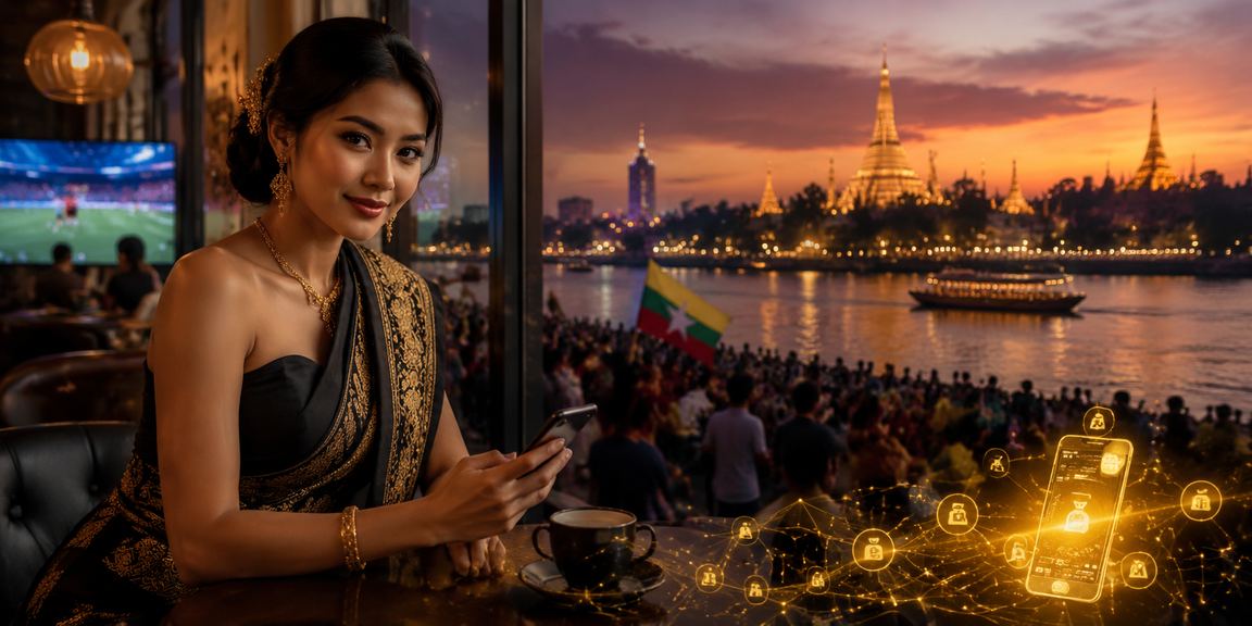 ရန်ကုန်မြစ်ကမ်းပေါ်တွင် မိုဘိုင်းငွေပေးချေမှုအသုံးပြုသည့် မော်ဒယ်